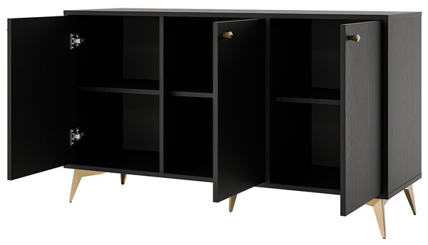 TOKYO 1 c | komoda 813 | 124,5 cm | černá grafit/zlatá
