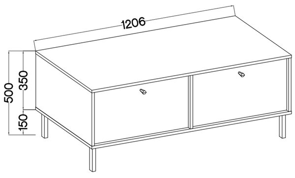 TOKYO 2 e | TV stolek RTV 302 | 120,6 cm | eukalyptová/černá