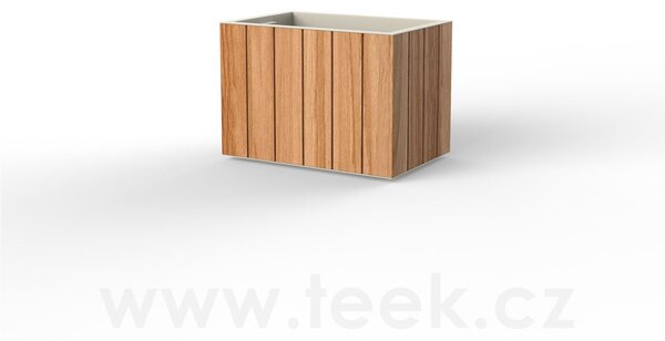 Vondom Květináč Vineyard, Vondom, obdélníkový 80x53x58 cm, lakovaný hliník, teak natural, barevné provedení dle vzorníku