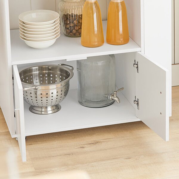SoBuy FKW113-WN Servírovací vozík Kuchyňský vozík Kuchyňský ostrůvek Bílý 75x83x46cm