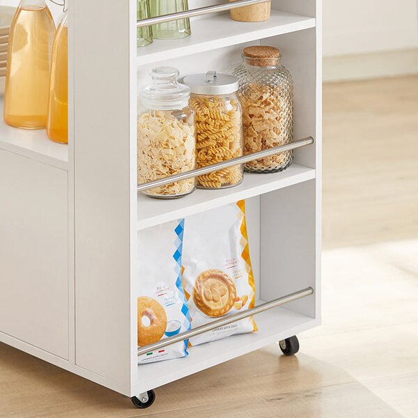 SoBuy FKW113-WN Servírovací vozík Kuchyňský vozík Kuchyňský ostrůvek Bílý 75x83x46cm