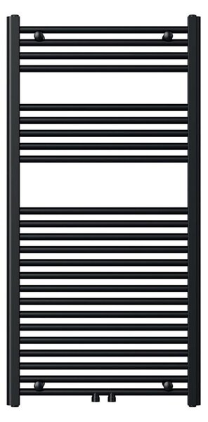 Novaservis - Koupelnový žebříkový radiátor 644W/230V 120x60 cm černá rovný