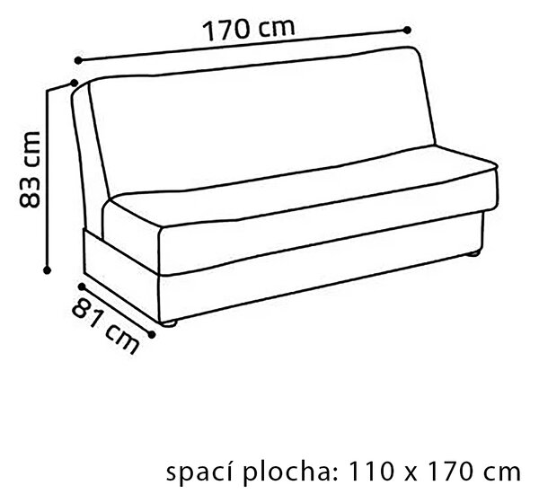 Pohovka OLIVIA | 170 cm | rozkládací + úložný prostor | VÝBĚR TKANIN