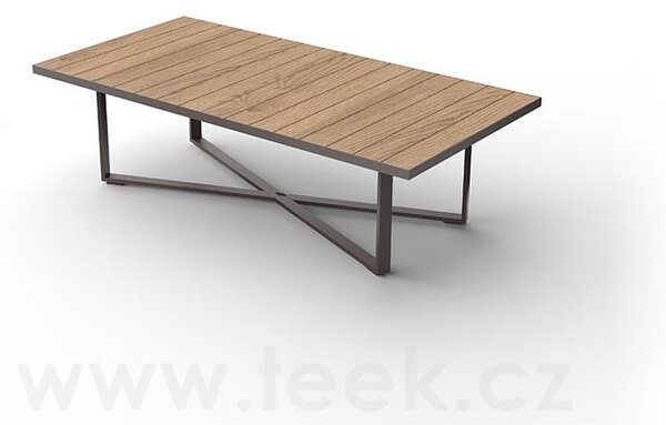 Vondom Jídelní stůl Vineyard bez koleček, Vondom, 212x106x74 cm, rám lakovaný hliník, deska teak natural, barevné provedení dle vzorníku