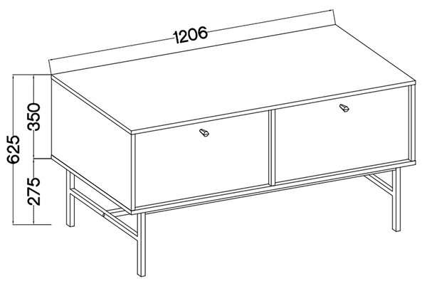 TOKYO 3 e | TV stolek RTV 302 | 120,6 cm | eukalyptová/černá
