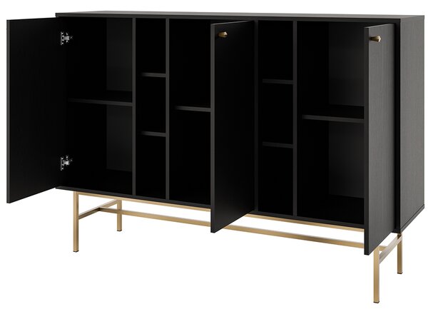 TOKYO 3 c | komoda 823 | 157,7 cm | černá grafit/zlatá