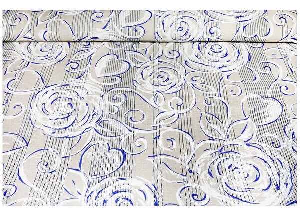 Běhoun na stůl modré pivoňky 50x150 cm Made in Italy Barva Modrá Rozměry 50x150 cm
