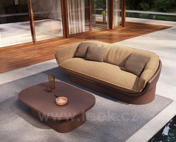 Vondom Pohovka Luna, Vondom, 237x84x71 cm, matný polyethylen, venkovní látka Group 1A a 1B, barva dle vzorníku