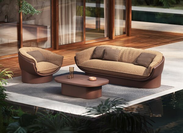 Vondom Pohovka Luna, Vondom, 237x84x71 cm, matný polyethylen, venkovní látka Group 1A a 1B, barva dle vzorníku