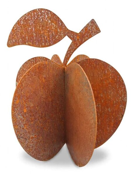 Kovová zahradní dekorace Jablko 3D malé 35 cm corten