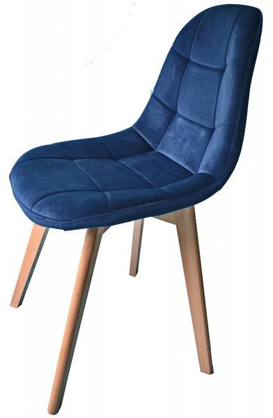 Modrá designová židle s čalouněním do kuchyně