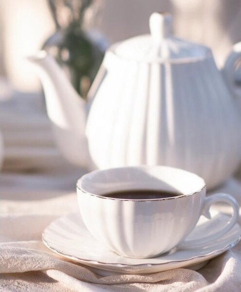 Porcelánová kávová sada 15 ks bílá