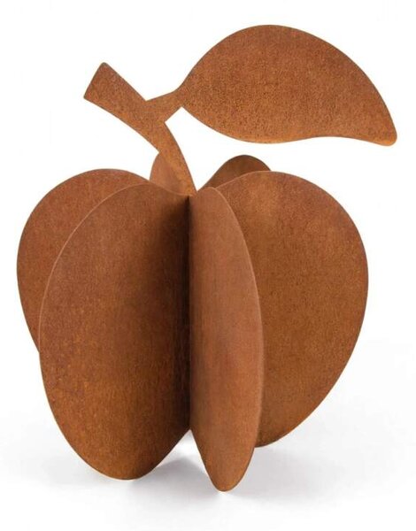 Kovová zahradní dekorace Jablko 3D střední 56 cm corten