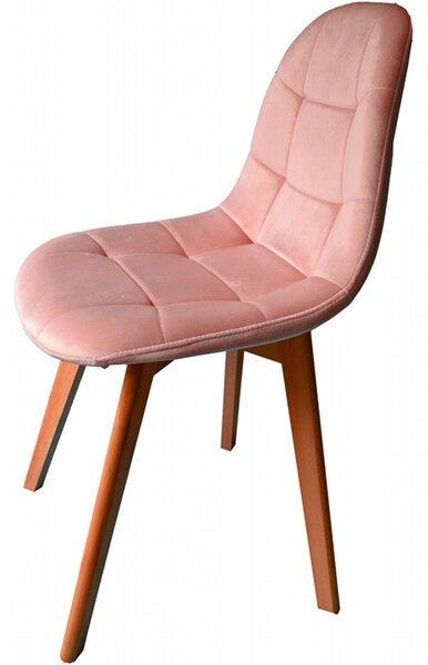Pohodlná jídelní židle pudrově růžové barvy