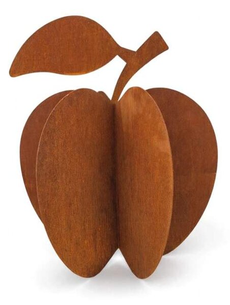 Kovová zahradní dekorace Jablko 3D střední 56 cm corten