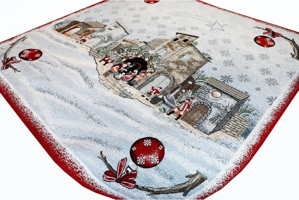 Vánoční gobelínový ubrus na stůl 90x90 cm Chenille IT013 Barva Vícebarevná Rozměry 90x90 cm