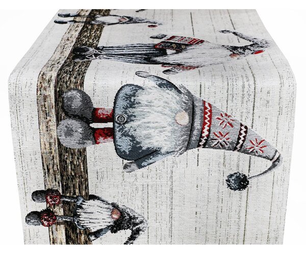 Vánoční gobelínový běhoun na stůl Chenille IT04 Barva Šedá Rozměry 40x130 cm