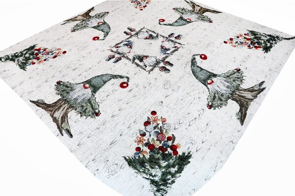 Vánoční gobelínový ubrus na stůl 90x90 cm Chenille IT06 Barva Zelená Rozměry 90x90 cm