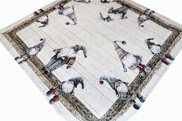 Vánoční gobelínový ubrus na stůl 90x90 cm Chenille IT04 Barva Šedá Rozměry 90x90 cm