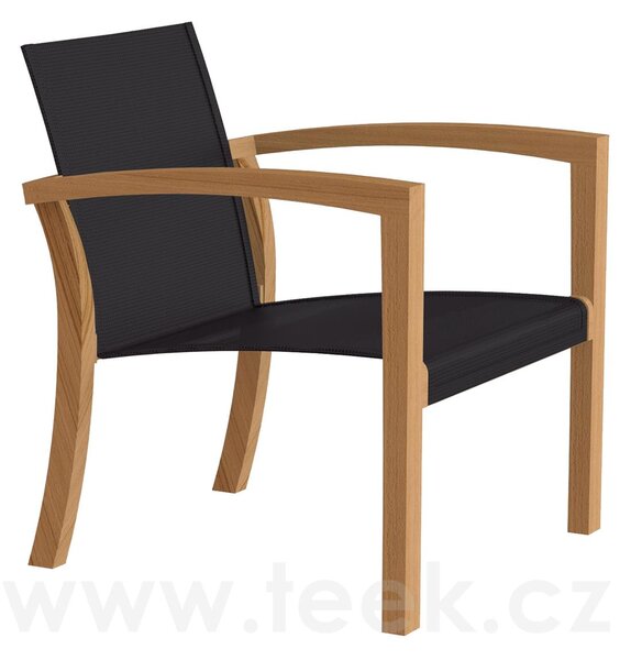 Royal Botania Sada (2 ks) Teaková nízká křesla XQI, Royal Botania, 61,5x59x70,5 cm, rám teak, výplet Batyline black, vystavené vzorky
