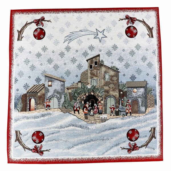Vánoční gobelínový ubrus na stůl 90x90 cm Chenille IT013 Barva Vícebarevná Rozměry 90x90 cm