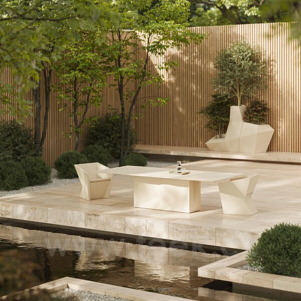 Vondom Jídelní stůl Faz, Vondom, 300x120x74 cm, matt polyethylen barva dle vzorníku, deska HPL barva dle vzorníku