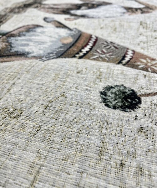 Vánoční gobelínový ubrus na stůl 90x90 cm Chenille IT05 Barva Béžová Rozměry 90x90 cm