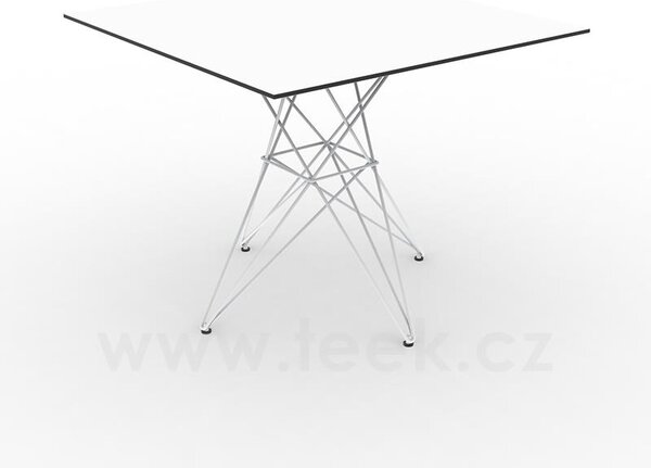 Vondom Jídelní stůl Faz, Vondom, čtvercový 90x90x72 cm, rám ocel, deska HPL s černým okrajem barva dle vzorníku