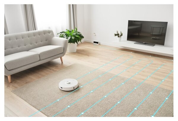 Sencor- Robotický vysavač s mopem 2v1 50W/5000 mAh Wi-Fi bílá + dálkové ovládání