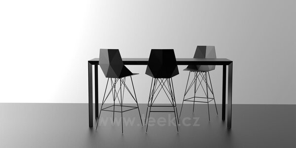 Vondom Barový stůl Frame, Vondom, obdélníkový 200x60x105 cm, rám hliník barva dle vzorníku, deska HPL s černým okrajem barva dle vzorníku