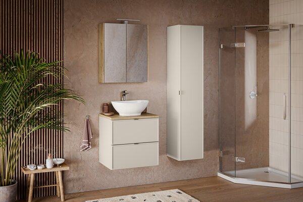 Vysoká skříňka do koupelny BELLA Cashmere 80-35-1D