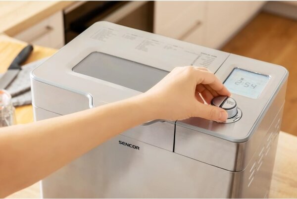 Sencor - Domácí pekárna chleba 550W/230V matný chrom