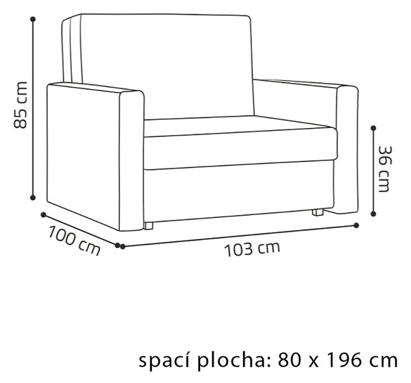 Pohovka VIVA I SMART | 103 cm | rozkládací + úložný prostor | VÝBĚR TKANIN
