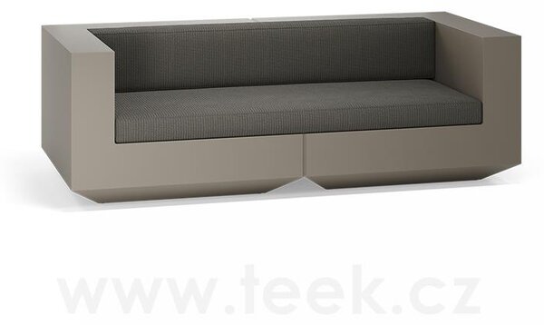 Vondom Pohovka Vela, Vondom, 220x100x72 cm, matt polyethylen barva dle vzorníku, sedáky venkovní látka Group 1A a 1B barva dle vzorníku