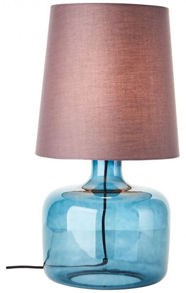 Brilliant 94548/03 Velká stolní lampa HYDRA modré sklo, hnědo-šedá textilie