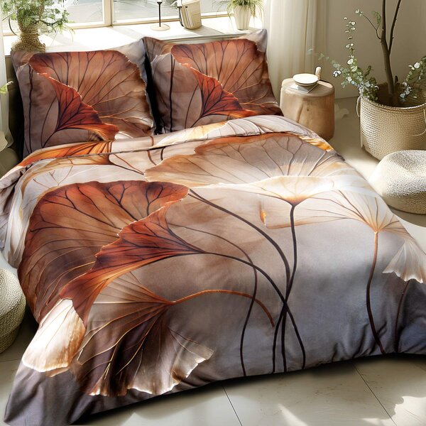 SATÉNOVÉ POVLEČENÍ SATYNLOVE PREMIUM 220X240 CM, 2KS 50X70 CM LISTY