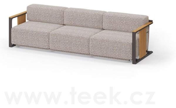 Vondom Pohovka Extra-Large Tulum, Vondom, 284x96x77 cm, rám hliník, područky natural teak, sedáky venkovní látka Group 1A a 1B barva dle vzorníku