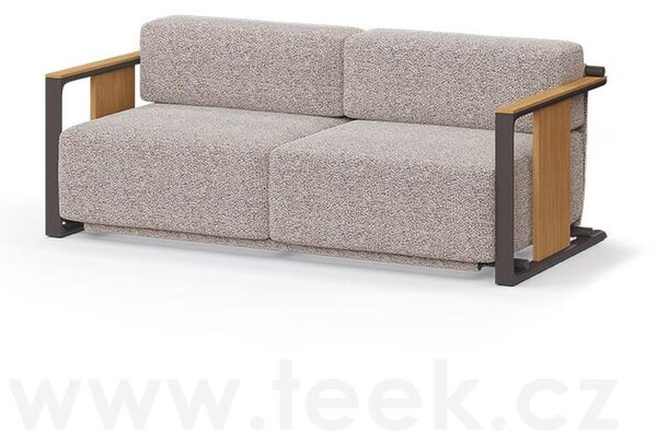 Vondom Pohovka 2-místná Tulum, Vondom, 194x96x77 cm, rám hliník, područky natural teak, sedáky venkovní látka Group 1A a 1B barva dle vzorníku