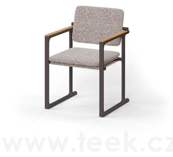 Vondom Jídelní křeslo Tulum, Vondom, rám hliník, područky natural teak, sedáky venkovní látka Group 1A a 1B barva dle vzorníku