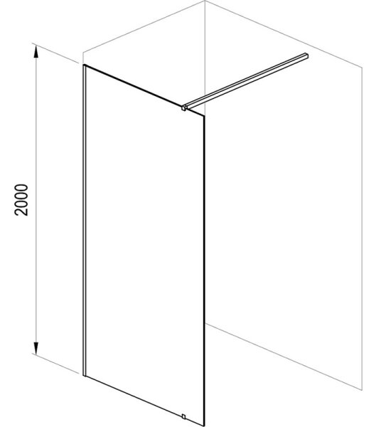 Ravak GW9WA030SZ1 - Sprchový kout WALK-IN 100x200 cm černá