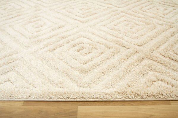 Koberec Berber 7061 Romby 3D ivory / slonová kosť / krémový