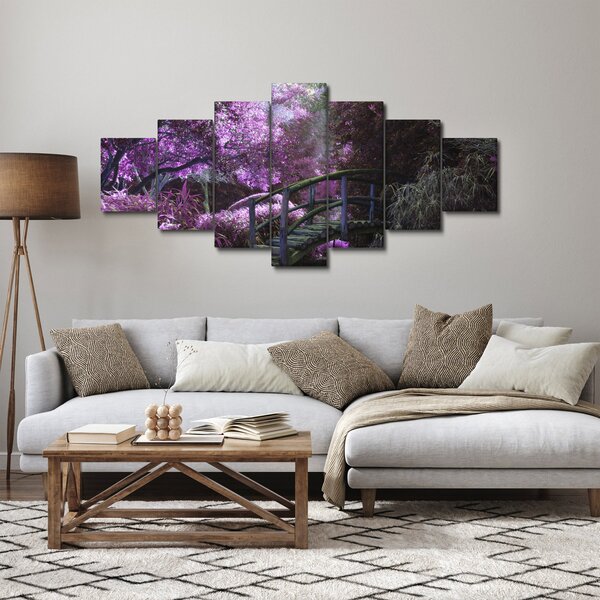 Obraz - fialové stromy (210x100 cm)