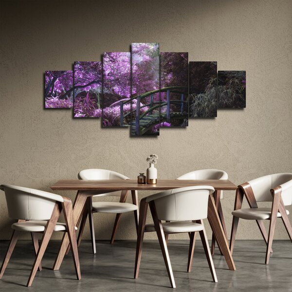 Obraz - fialové stromy (210x100 cm)