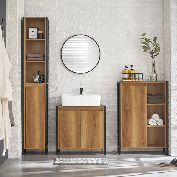 SoBuy BZR65-PF Prádelní skříň Prádelník Koš na prádlo Koupelnový nábytek 60x90x30cm