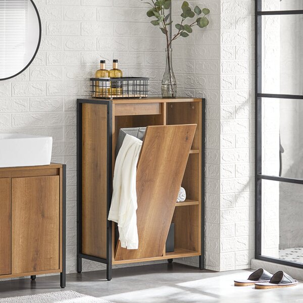 SoBuy BZR65-PF Prádelní skříň Prádelník Koš na prádlo Koupelnový nábytek 60x90x30cm