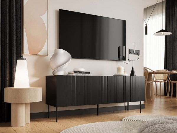 TV skříňka/stolek Mlerk 150 3D, Barva: matná černá 5903211372742