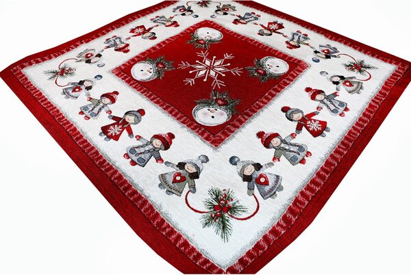 Vánoční gobelínový ubrus na stůl 90x90 cm Chenille IT021 Barva Vícebarevná Rozměry 90x90 cm
