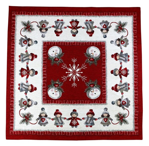 Vánoční gobelínový ubrus na stůl 90x90 cm Chenille IT021 Barva Vícebarevná Rozměry 90x90 cm