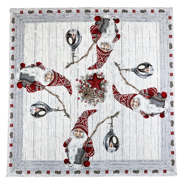 Vánoční gobelínový ubrus na stůl 90x90 cm Chenille IT012 Barva Vícebarevná Rozměry 90x90 cm