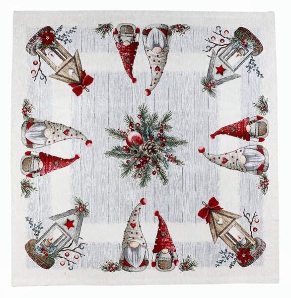 Vánoční gobelínový ubrus na stůl 90x90 cm Chenille IT020 Barva Vícebarevná Rozměry 90x90 cm